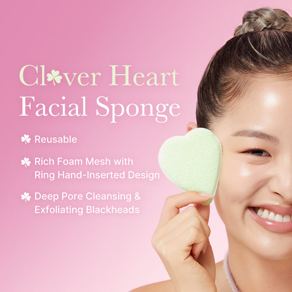 Clover Heart Facial Sponge E0